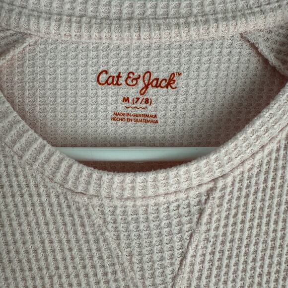 Cat And Jack Waffle Textured Long Sleeve Pink Shirt - Picture 2 of 4